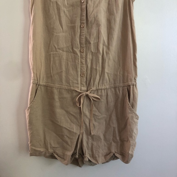 Old Navy Tan Linen Romper - Picture 4 of 8